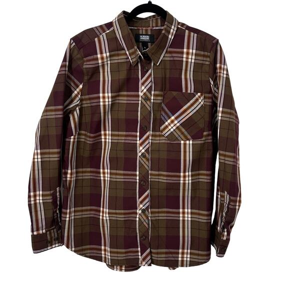 Alaskan Hardgear Tops - Alaskan Hardgear Bitterroot shirt long sleeve plaid women size XL brown maroon